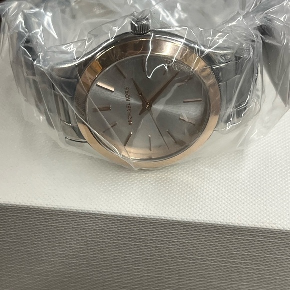 Michael Kors Women’s Mini Slim Runway Two-Tone Watch Silver and Rose - Picture 2 of 7